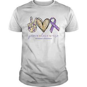 Peace Love Cure Alzheimers Awareness Shirt